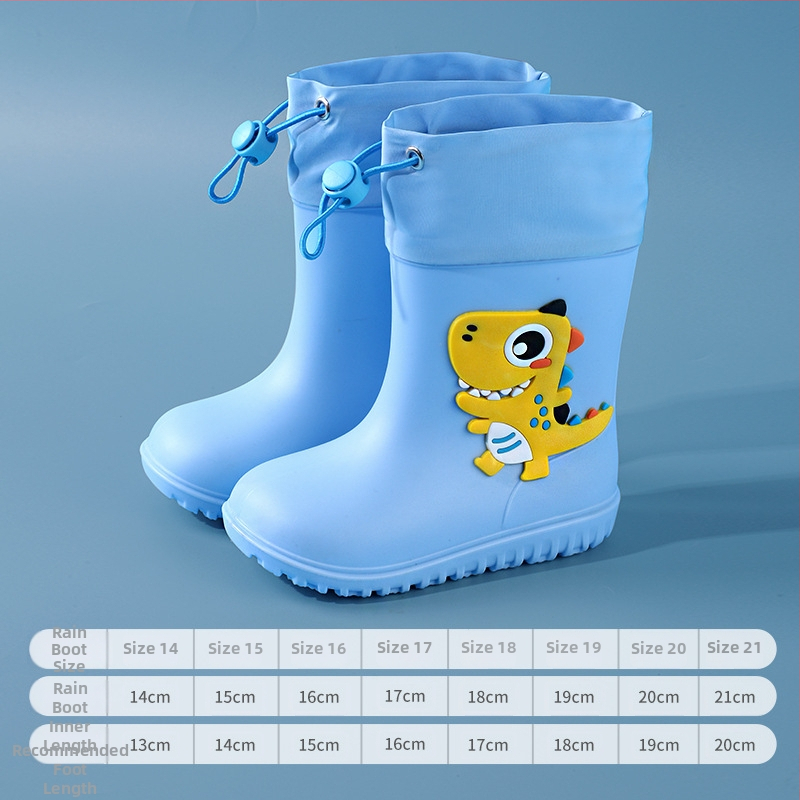 Ghete de ploaie pentru copii – design desen animat drăguț, partea superioară din PVC, impermeabile, talpă antiderapantă, înălțime medie a tubului, potrivite pentru copii de la 6 luni la 6 ani