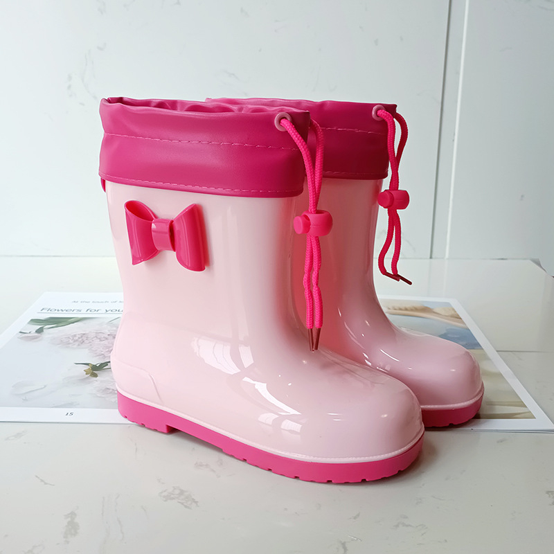 Morning Love dječje čizme za kišu, bijele, s fleece unutrašnjosti, PVC, srednja visina potkoljenice, lagane