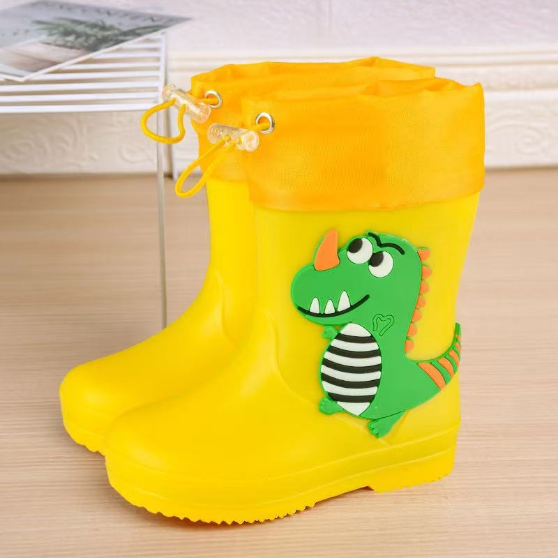 Gyerekeknek szánt esőcsizma rajzfilm mintával, PVC felső rész, alacsony cső, sík talp, vízálló, uniszex, minden évszakra
