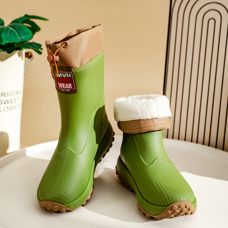PVC čizme za kišu, srednje visine do potkoljenice, unisex za odrasle, četiri sezone, slip-on dizajn