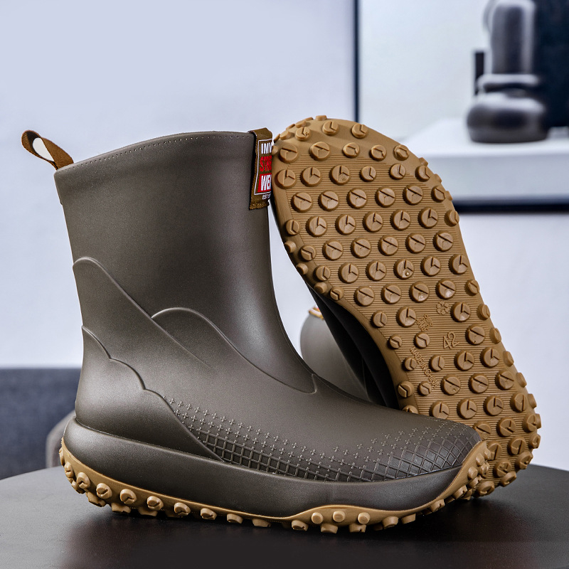 PVC čizme za kišu, srednje visine do potkoljenice, unisex za odrasle, četiri sezone, slip-on dizajn