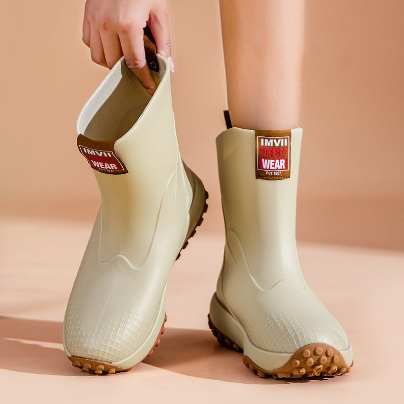PVC čizme za kišu, srednje visine do potkoljenice, unisex za odrasle, četiri sezone, slip-on dizajn
