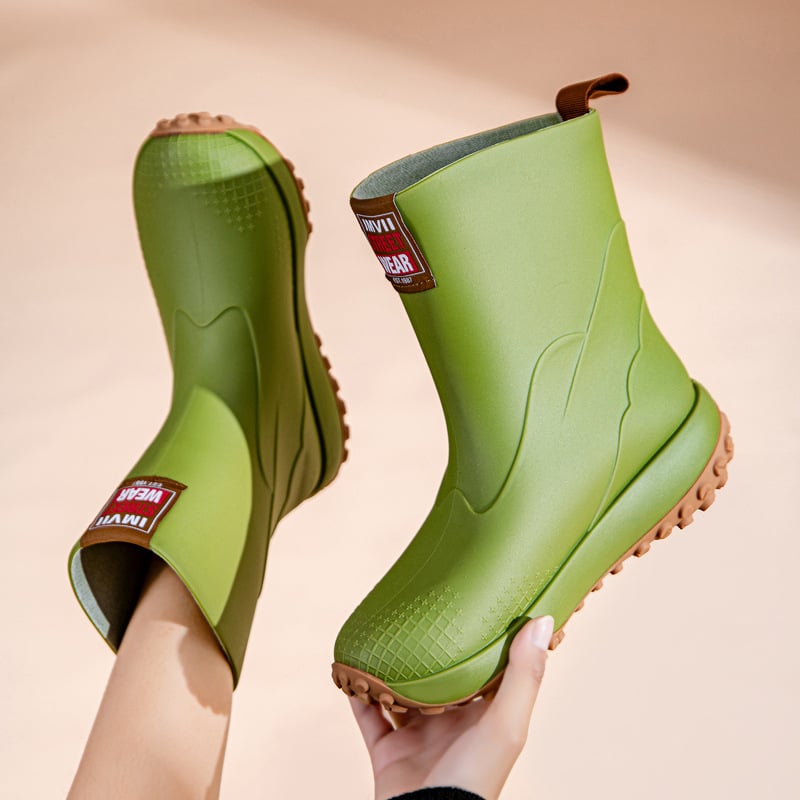 PVC čizme za kišu, srednje visine do potkoljenice, unisex za odrasle, četiri sezone, slip-on dizajn