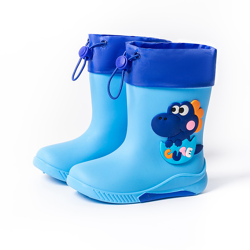 Детски дъждовни ботуши с анимационен животински принт, PVC, нехлъзгаща подметка, средна височина, за деца 4–12 г.