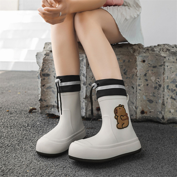 Gyerekeknek vízálló esőcsizma, PVC felső rész, könnyű puha talp, Cartoon Paradise stílus