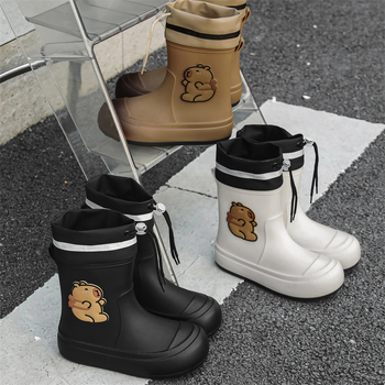 Gyerekeknek vízálló esőcsizma, PVC felső rész, könnyű puha talp, Cartoon Paradise stílus