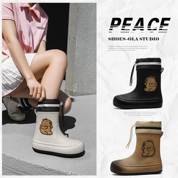 Gyerekeknek vízálló esőcsizma, PVC felső rész, könnyű puha talp, Cartoon Paradise stílus