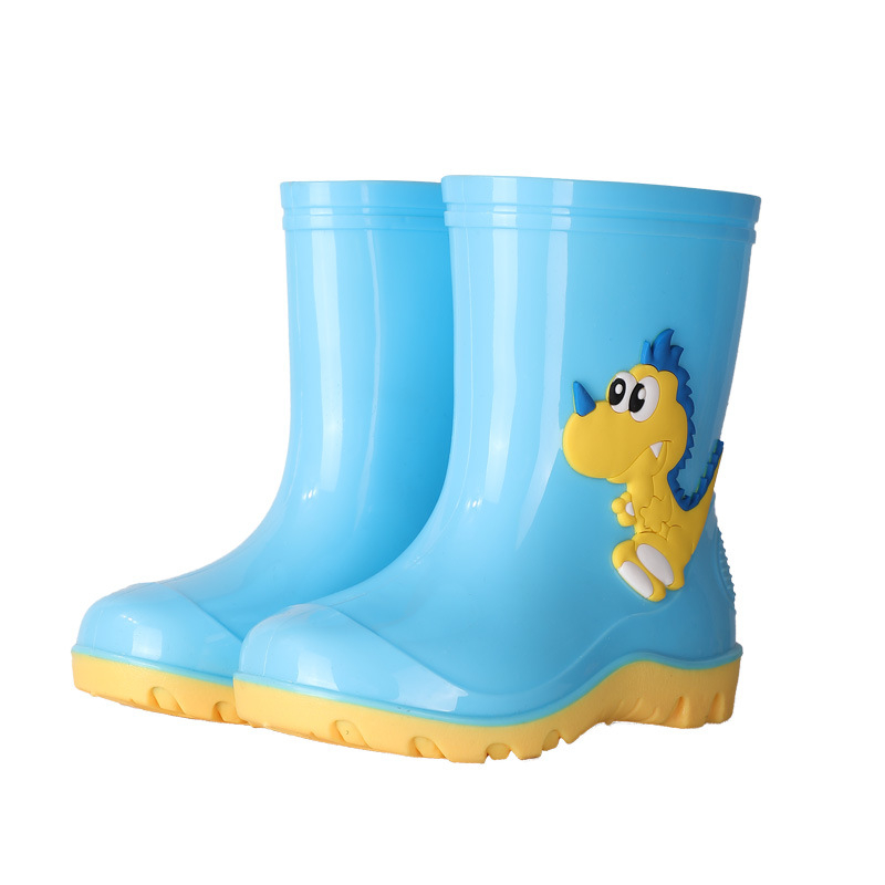 Dječji set gumiranih čizama za kišu s dinosaurskim uzorkom, PVC gornji dio, protuklizna podstava, za sve sezone, unisex