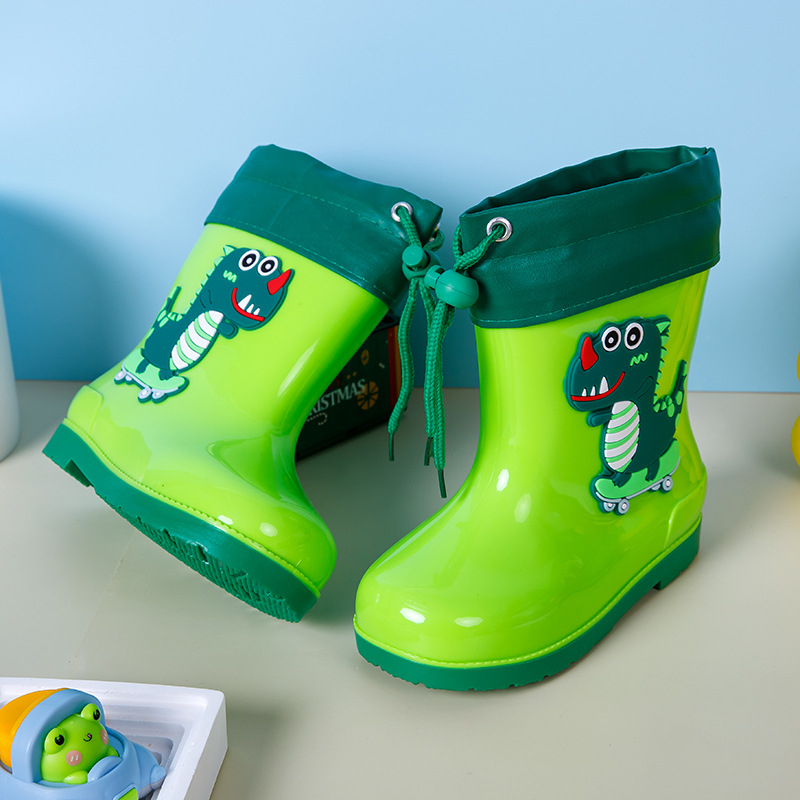 Dječje kišne čizme s karikaturnim uzorkom, protuklizna đon, niski pet (1–3 cm), niski dio visine, PVC gornji dio