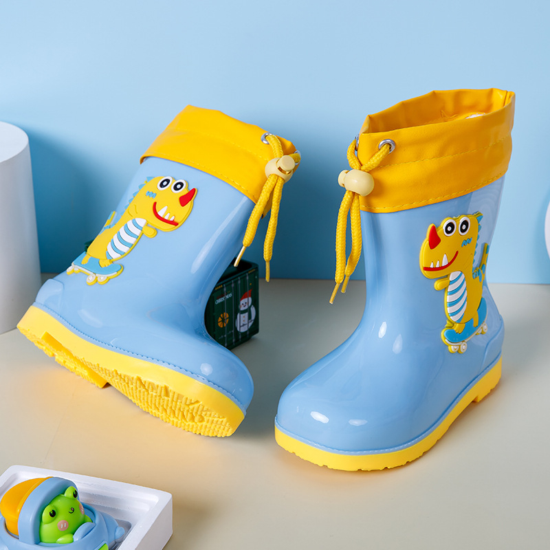 Dječje kišne čizme s karikaturnim uzorkom, protuklizna đon, niski pet (1–3 cm), niski dio visine, PVC gornji dio