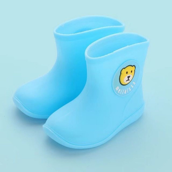 Ghete de ploaie pentru copii cu model cartoon, unisex, PVC partea superioară, înălțime medie a tibiei, toc plat (pentru vârste 1-3 și 4-6 ani)