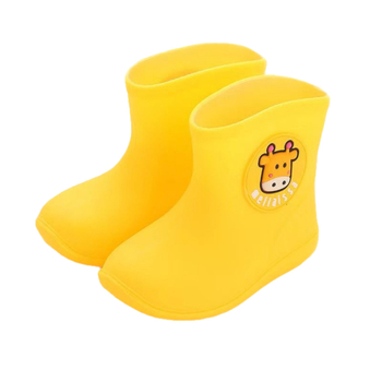 Ghete de ploaie pentru copii cu model cartoon, unisex, PVC partea superioară, înălțime medie a tibiei, toc plat (pentru vârste 1-3 și 4-6 ani)