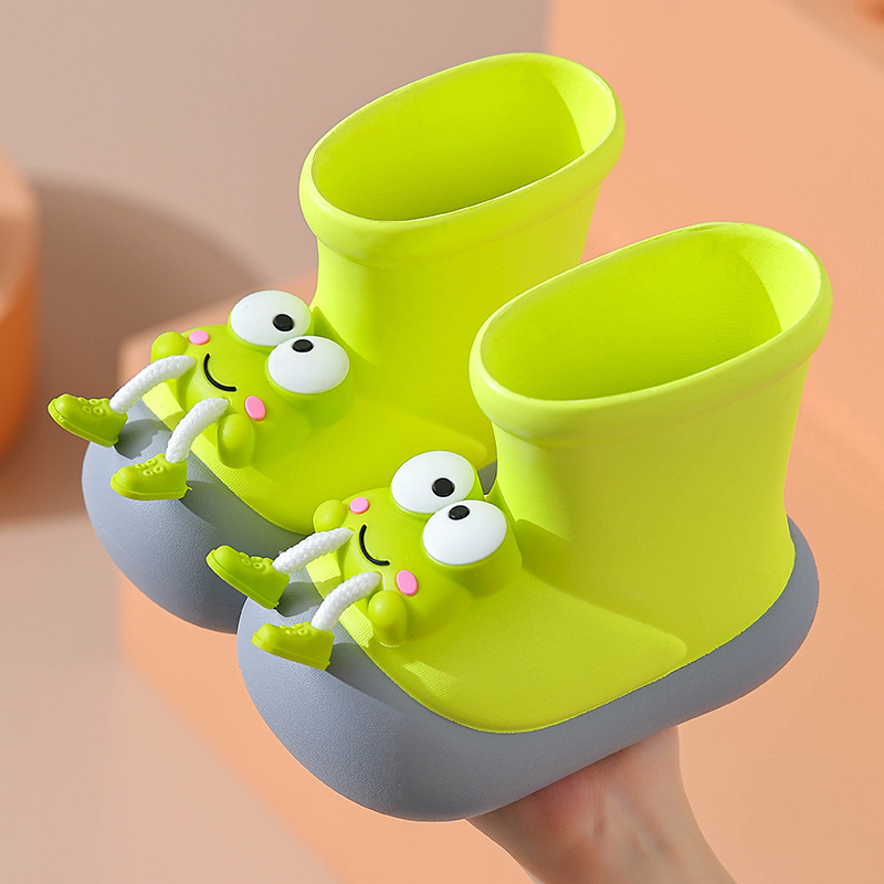 Унисекс детски дъждовни ботуши от EVA, серия Little Frog, карикатурен модел, с плосък ток, четири сезона, за деца 1–12 години