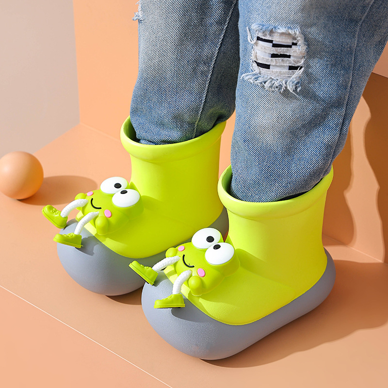 Унисекс детски дъждовни ботуши от EVA, серия Little Frog, карикатурен модел, с плосък ток, четири сезона, за деца 1–12 години