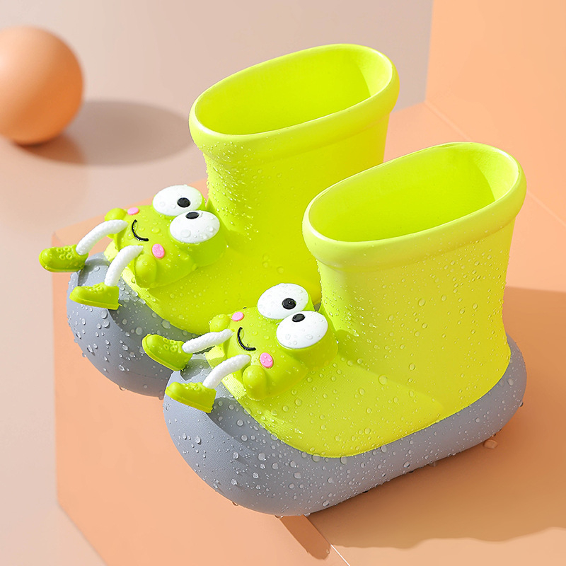 Унисекс детски дъждовни ботуши от EVA, серия Little Frog, карикатурен модел, с плосък ток, четири сезона, за деца 1–12 години