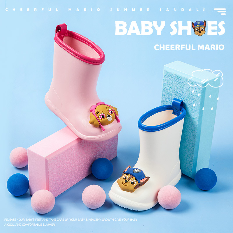 Ghete de ploaie pentru copii din EVA, cu model Cartoon, impermeabile, antiderapante, înălțime medie