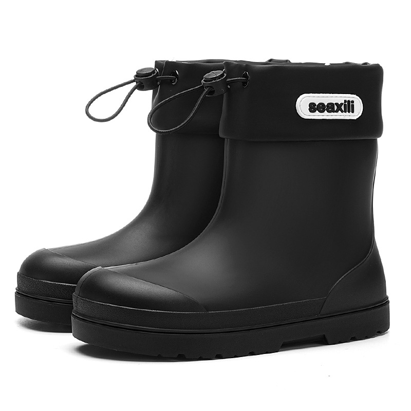 Dječje gumene čizme za kišu – Unisex, crtani stil, PVC gornji dio, niski šev, ravna peta