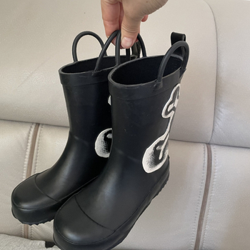 Unisex kišne čizme s motivom lubanje, vodootporne, protuklizne, gumeni vamp, ravna potplata, srednji visine čizme