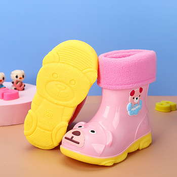 Dječje kišne čizme Cartoon, PVC, srednje visine, vodootporne, niski potpetica