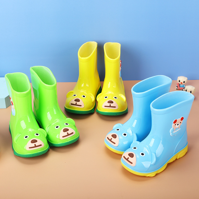 Dječje kišne čizme Cartoon, PVC, srednje visine, vodootporne, niski potpetica