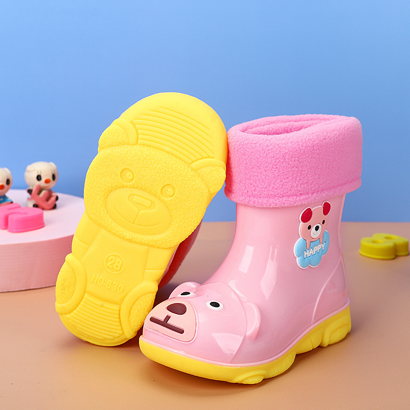 Dječje kišne čizme Cartoon, PVC, srednje visine, vodootporne, niski potpetica