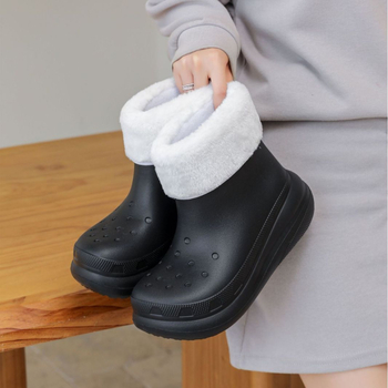 Ghete de ploaie pentru femei Neonice, partea superioară mată, gambă medie, căptușeală din bumbac, toc 3–5 cm, model de iarnă