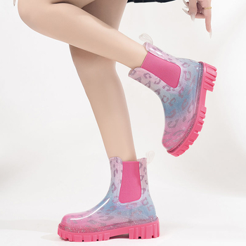 Cizme de ploaie din PVC, talie joasă, stil Chelsea, ușoare, antiderapante
