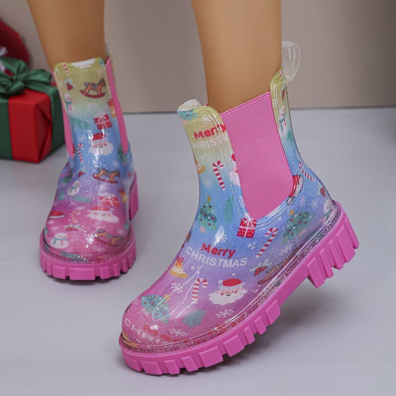 Cizme de ploaie din PVC, talie joasă, stil Chelsea, ușoare, antiderapante