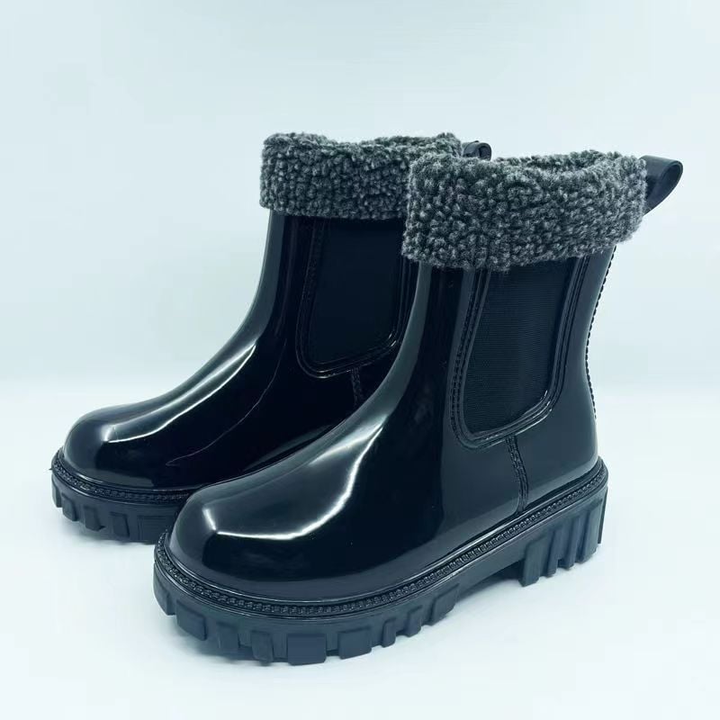 Cizme de ploaie din PVC, talie joasă, stil Chelsea, ușoare, antiderapante