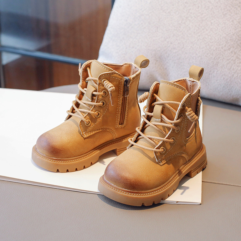 Dječje Martin čizme za djevojčice, nubuk gornji dio, srednje visoke, gumeni đon, bočni zatvarač