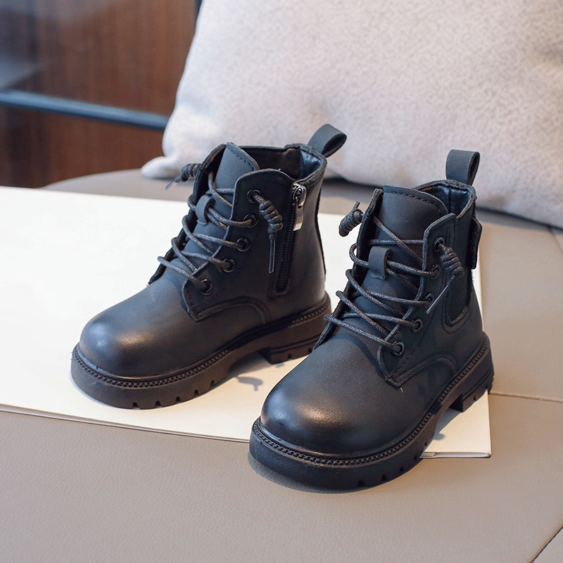 Dječje Martin čizme za djevojčice, nubuk gornji dio, srednje visoke, gumeni đon, bočni zatvarač