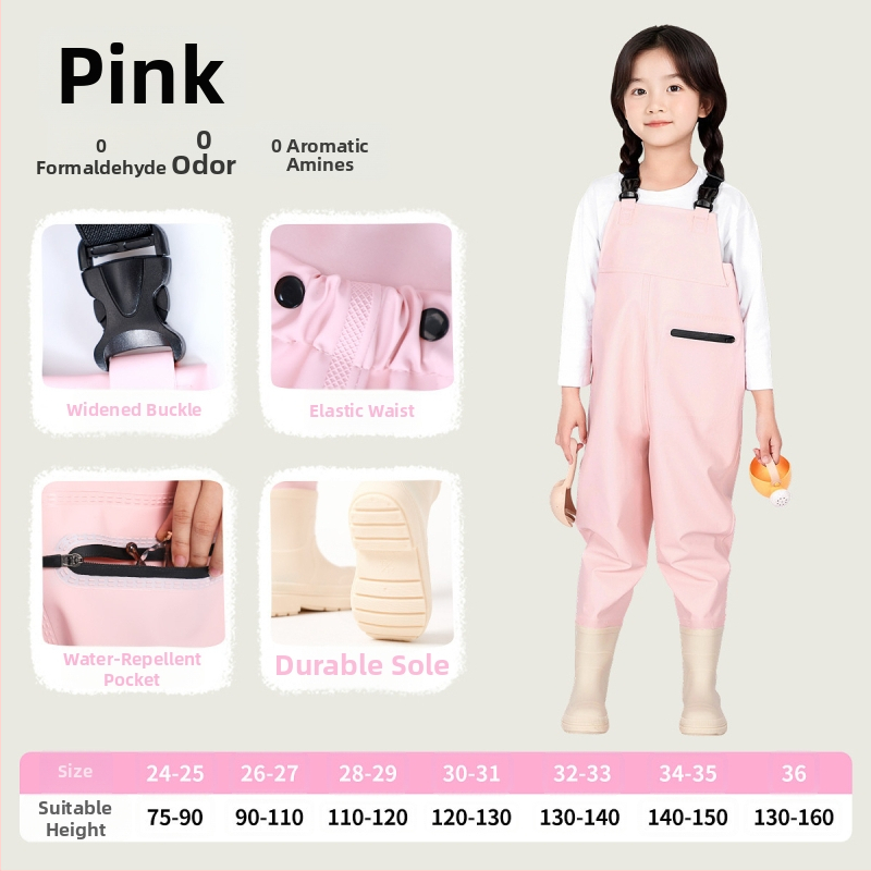 Pantaloni impermeabili pentru copii pentru activități în apă - țesătură PVC, respirabili, rezistenți la uzură, unisex, pentru toate anotimpurile