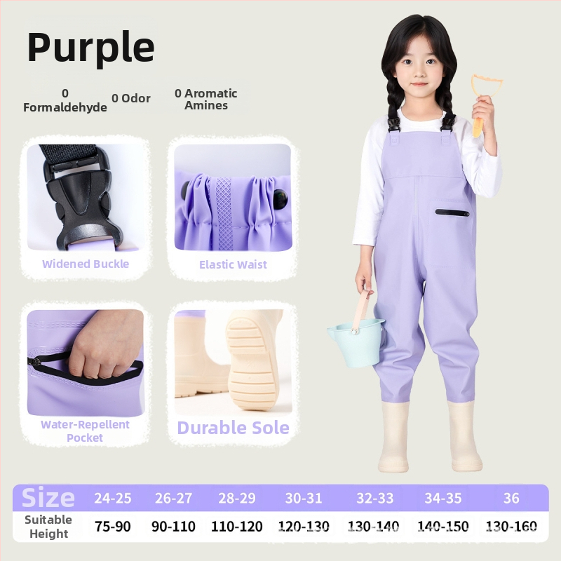 Pantaloni impermeabili pentru copii pentru activități în apă - țesătură PVC, respirabili, rezistenți la uzură, unisex, pentru toate anotimpurile