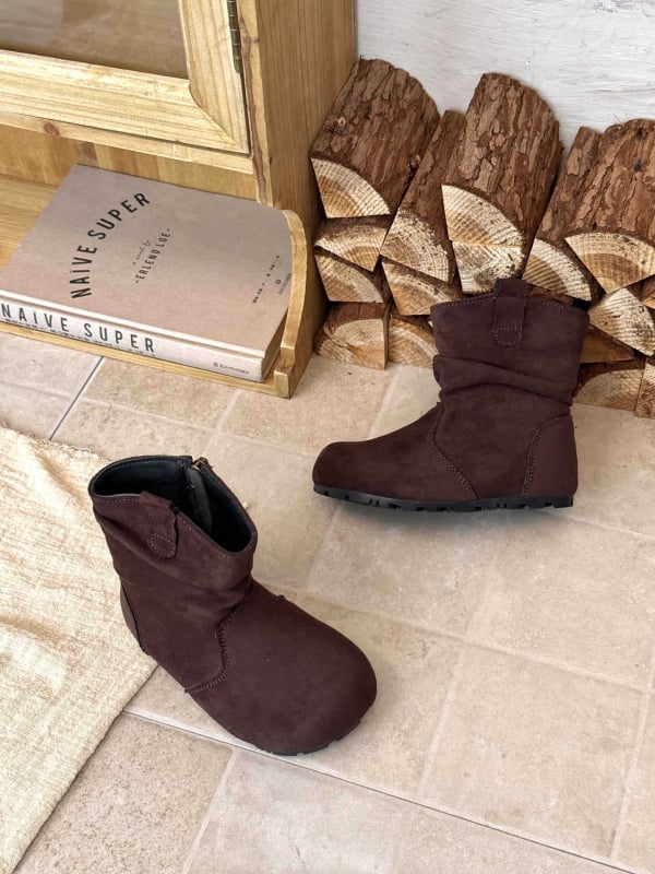 Cizme de iarnă unisex în stil retro, cu fermoar lateral, talpă din cauciuc, glezna joasă, creștere în înălțime, ușoare