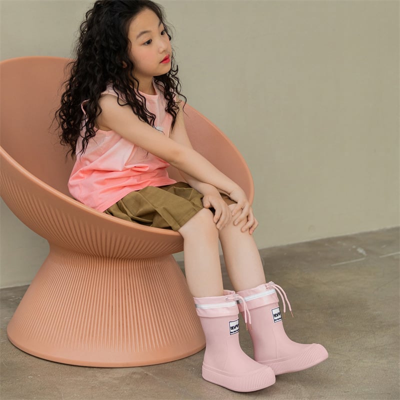 Dječje čizme za kišu za dječake i djevojčice, PVC gornji dio, srednja visina čizme, vodootporne i protuklizne, unisex, za uzrast 7–16 godina