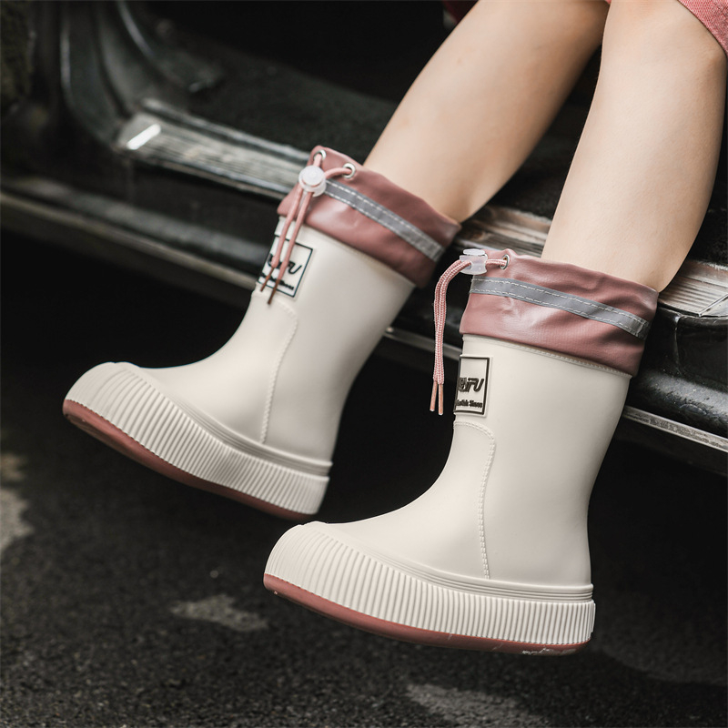 Dječje čizme za kišu za dječake i djevojčice, PVC gornji dio, srednja visina čizme, vodootporne i protuklizne, unisex, za uzrast 7–16 godina