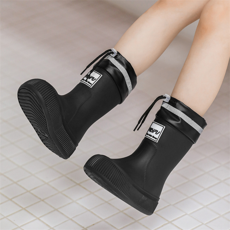 Dječje čizme za kišu za dječake i djevojčice, PVC gornji dio, srednja visina čizme, vodootporne i protuklizne, unisex, za uzrast 7–16 godina