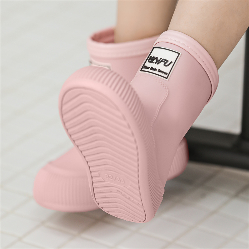 Dječje čizme za kišu za dječake i djevojčice, PVC gornji dio, srednja visina čizme, vodootporne i protuklizne, unisex, za uzrast 7–16 godina