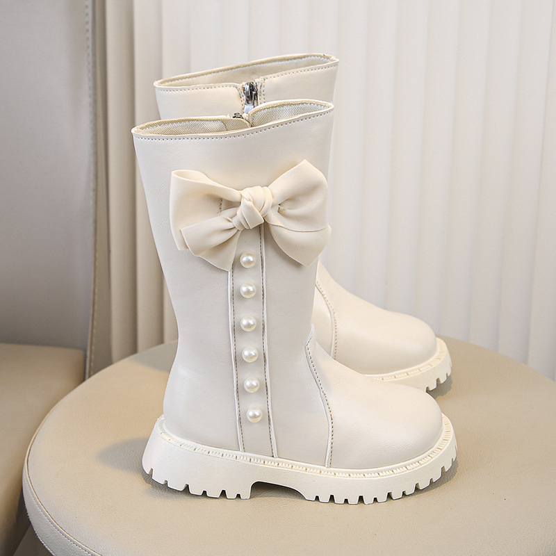 Djevojčice do koljena čizme, gornji materijal od umjetne kože, gumena potplat, flis podstava, bočni zip, stil princeze