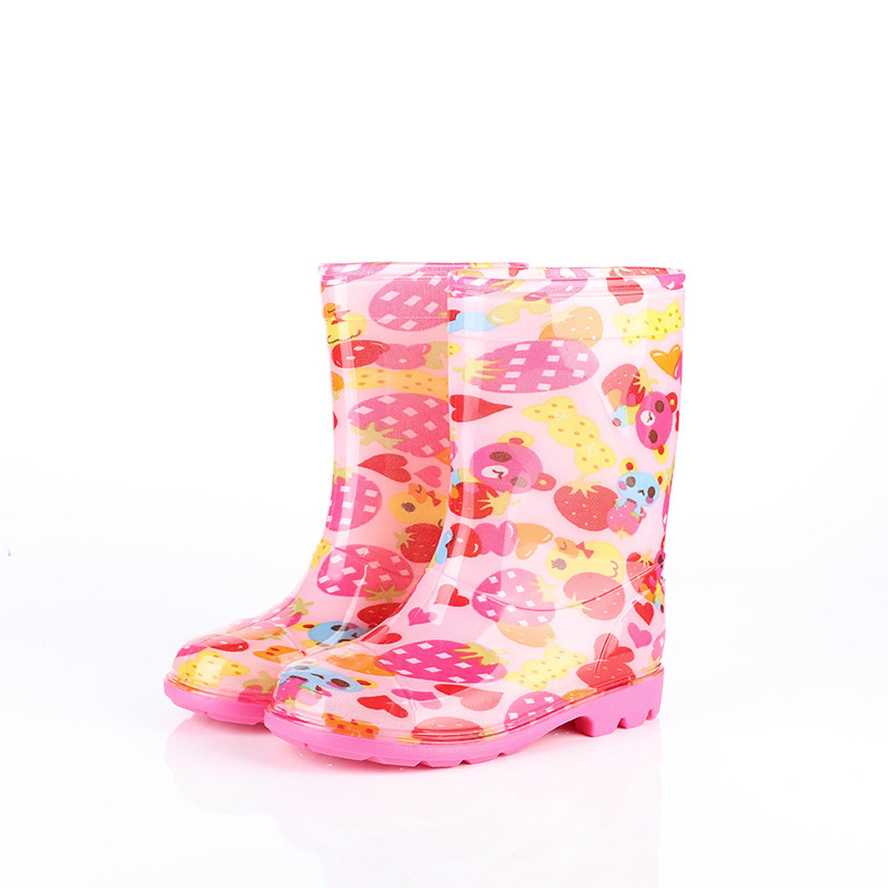 Dječje kišne čizme – vodootporne, protuklizne, tople, PVC gornji dio i potplat, prugasti uzorak