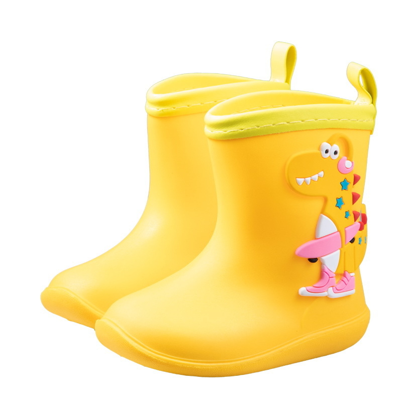 Ghete de ploaie pentru copii, cu imprimeu dinozaur desen animat | partea superioară din PVC | potrivite pentru vârste 1-12 ani
