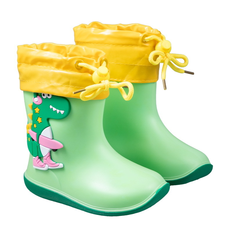 Ghete de ploaie pentru copii, cu imprimeu dinozaur desen animat | partea superioară din PVC | potrivite pentru vârste 1-12 ani