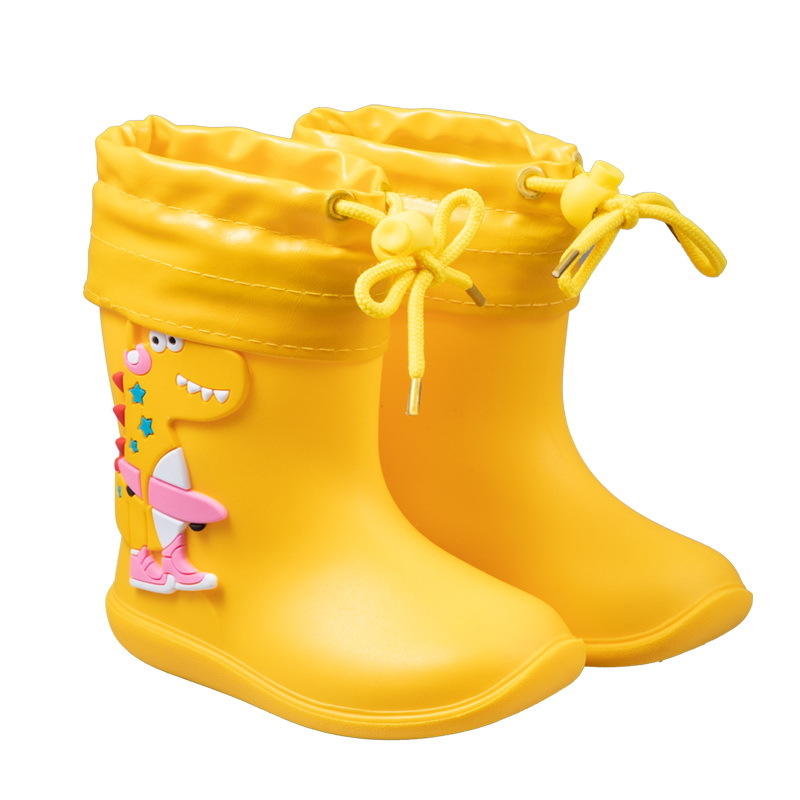 Ghete de ploaie pentru copii, cu imprimeu dinozaur desen animat | partea superioară din PVC | potrivite pentru vârste 1-12 ani