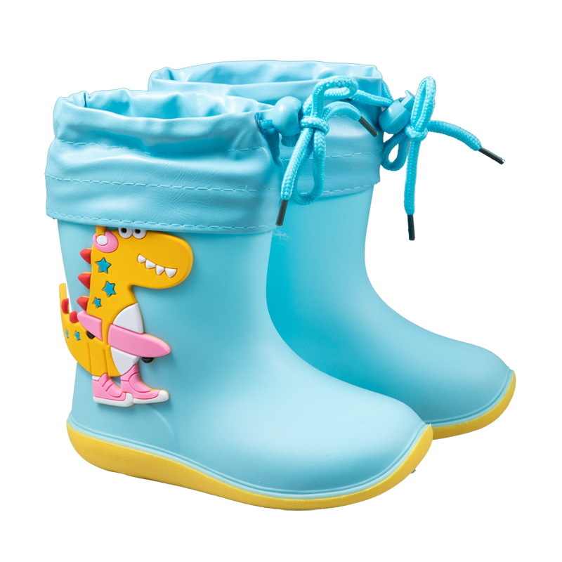 Ghete de ploaie pentru copii, cu imprimeu dinozaur desen animat | partea superioară din PVC | potrivite pentru vârste 1-12 ani