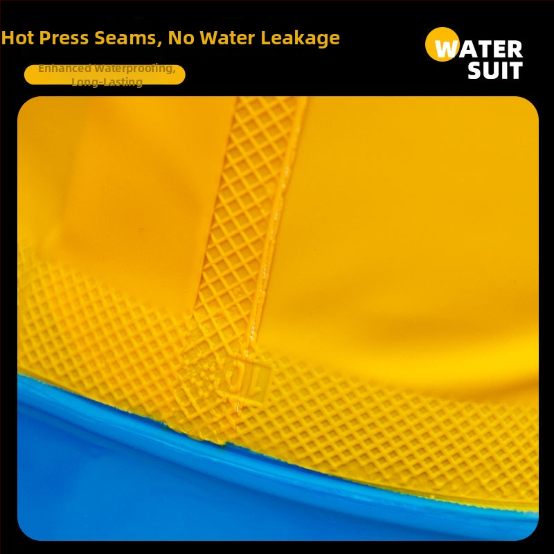 Unisex lietuskostīms ar integrētām biksēm; ūdensnecaurlaidīgs, ātri žūst, mitrumu vadām, nodilumizturīgs, pretnostatiskā aizsardzība, spīdīga pārklājuma audums