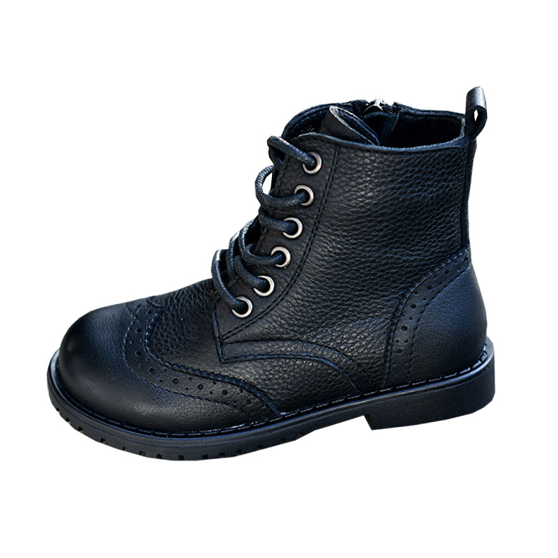 Martin čizme za djevojčice | koža krava, bočni zatvarač, gumeni potplat, srednja visina