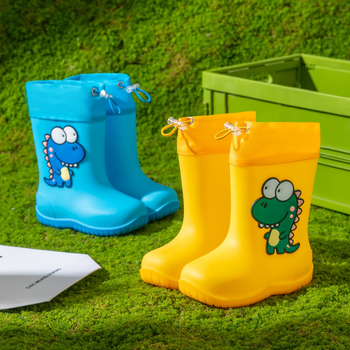 Ghete de ploaie pentru copii, cu desen animat – antiderapante, partea superioară PVC, înălțime medie, unisex, pentru copii 1–12 ani