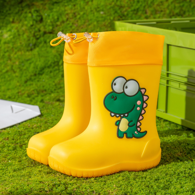 Ghete de ploaie pentru copii, cu desen animat – antiderapante, partea superioară PVC, înălțime medie, unisex, pentru copii 1–12 ani