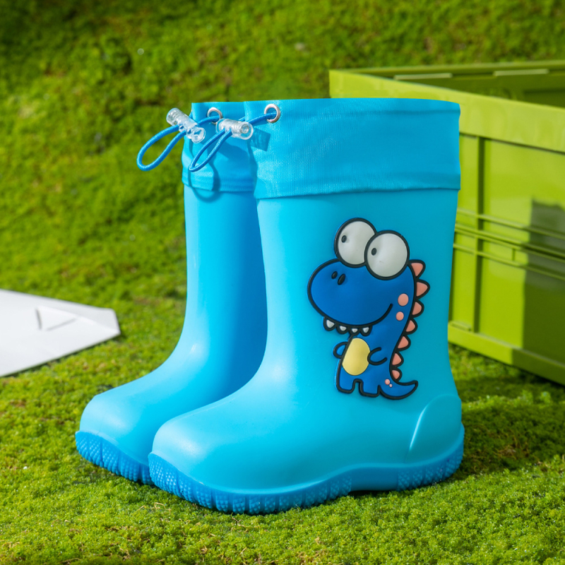 Ghete de ploaie pentru copii, cu desen animat – antiderapante, partea superioară PVC, înălțime medie, unisex, pentru copii 1–12 ani