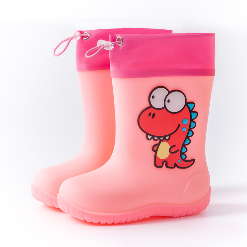 Ghete de ploaie pentru copii, cu desen animat – antiderapante, partea superioară PVC, înălțime medie, unisex, pentru copii 1–12 ani